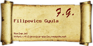 Filipovics Gyula névjegykártya