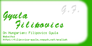 gyula filipovics business card